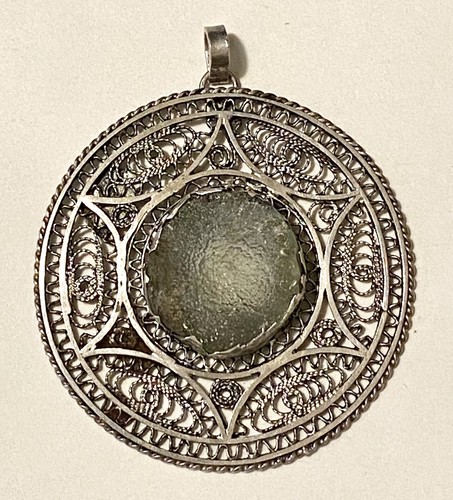 Ciondolo tondo vintage argento